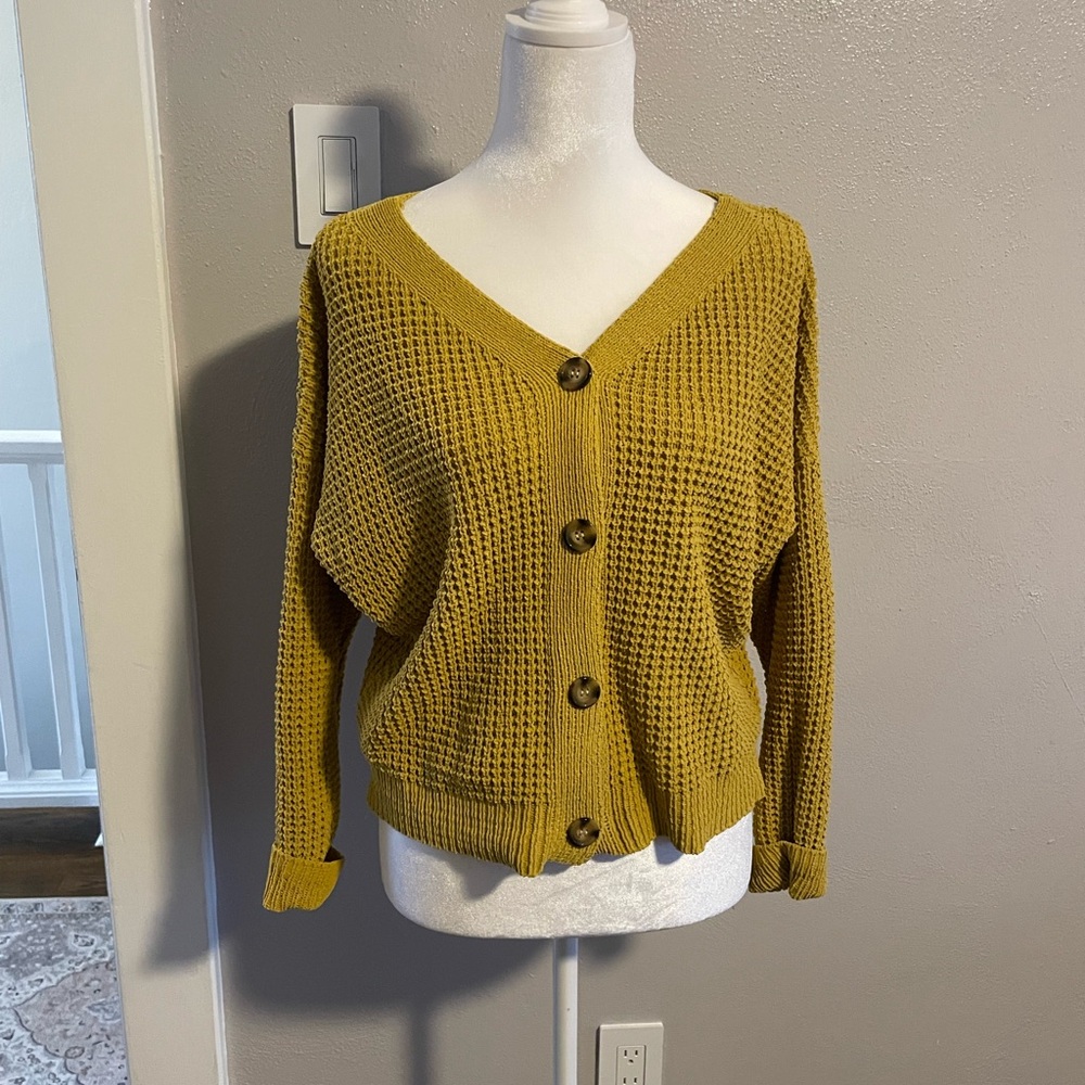 Mustard Yellow Cozy Sweater with buttons